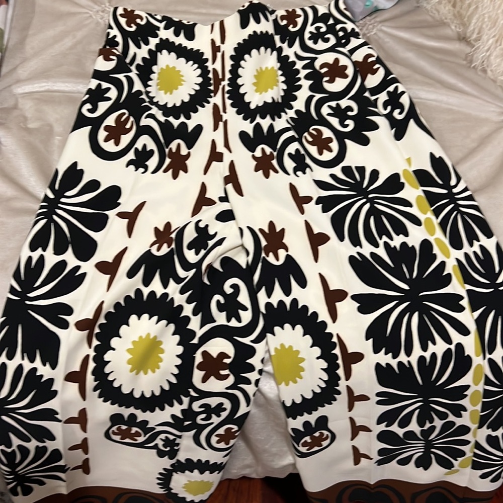 Zara NWT size medium floral geometric wide leg pant - Picture 2 of 10